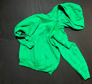 18 YOUTH green zip hoodie