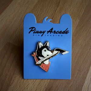 Overland Hatchet Hound Pinny Arcade Enamel Pin