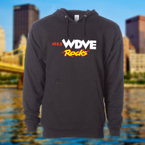 Classic WDVE ROCKS Black Hooded Sweatshirt