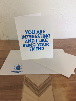 I Like Being Your Friend Card